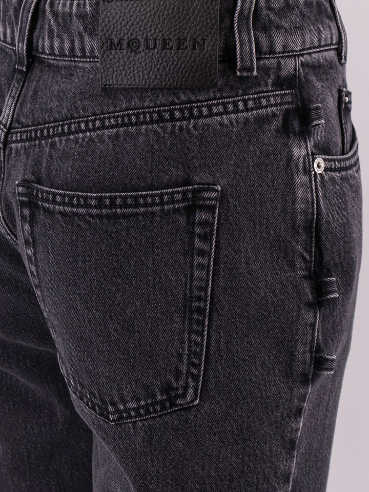 Black denim trouser with knot details