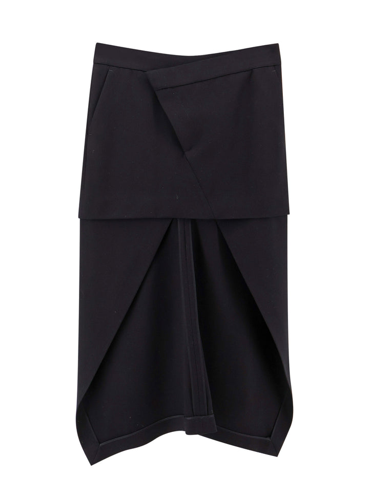 Asymmetric wool skirt