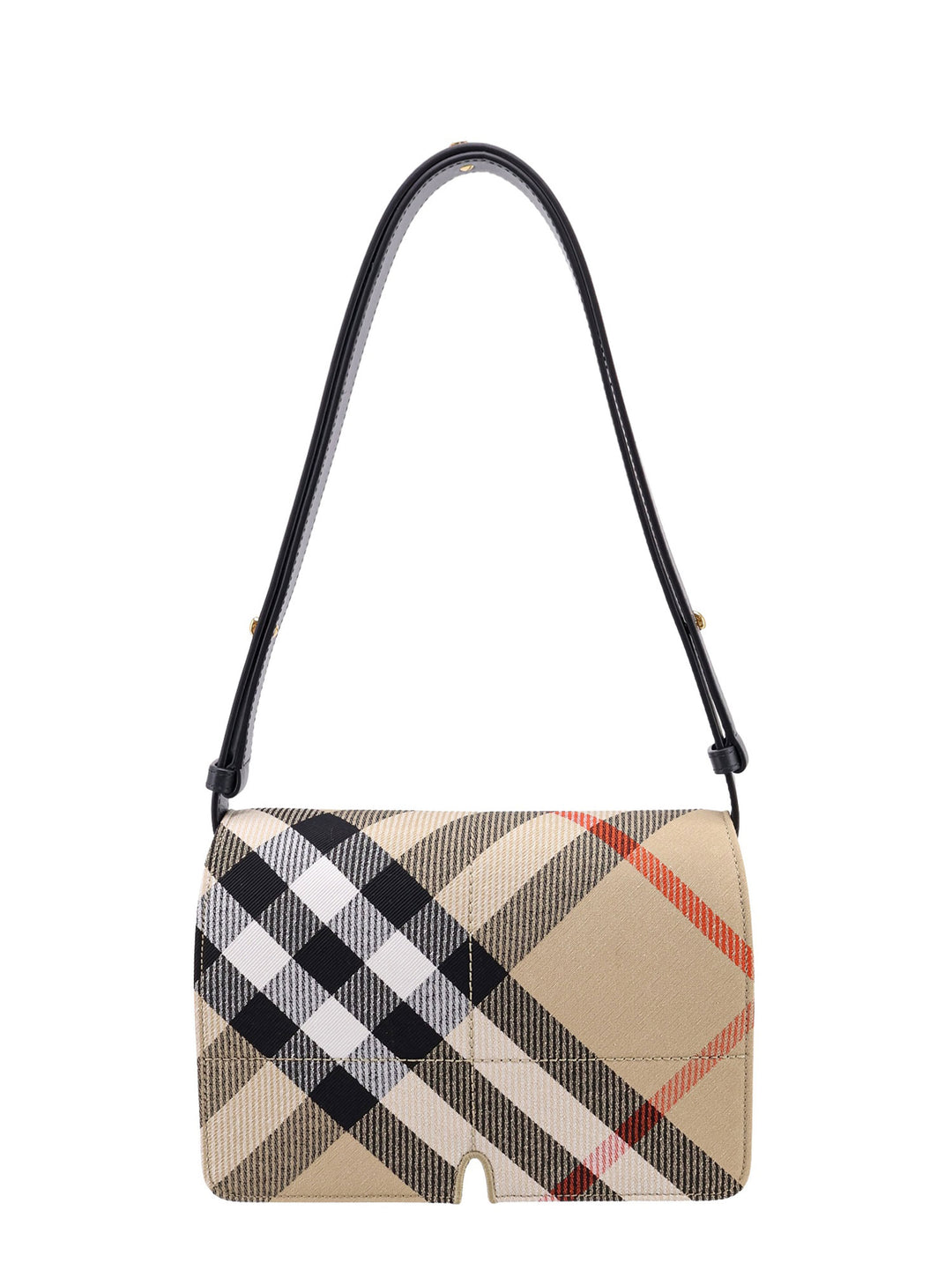 Fabric shoulder bag with Burberry check motif