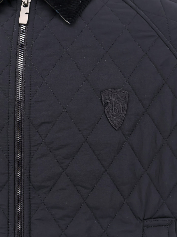 Quilted nylon jacket with Check lining