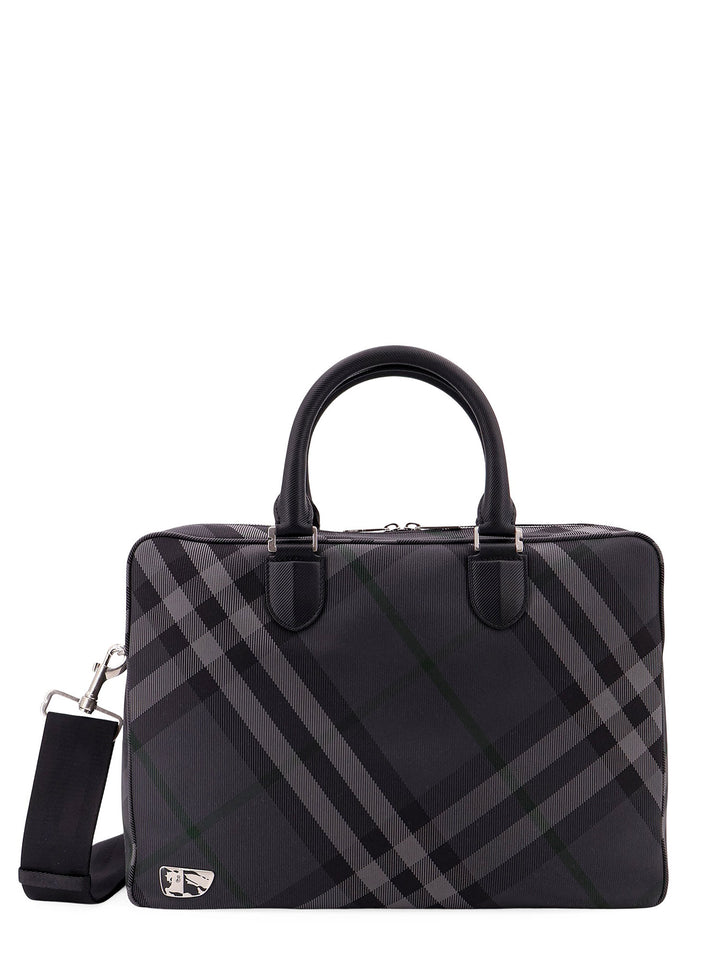 Nylon Check Briefcase with Equestrian Knight Design lining