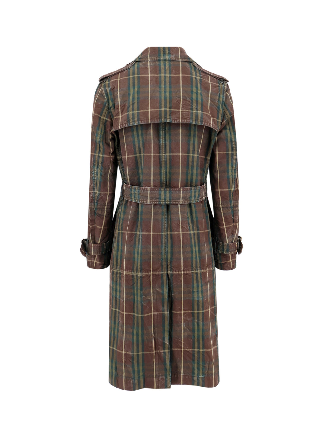 Cotton trench with Check motif