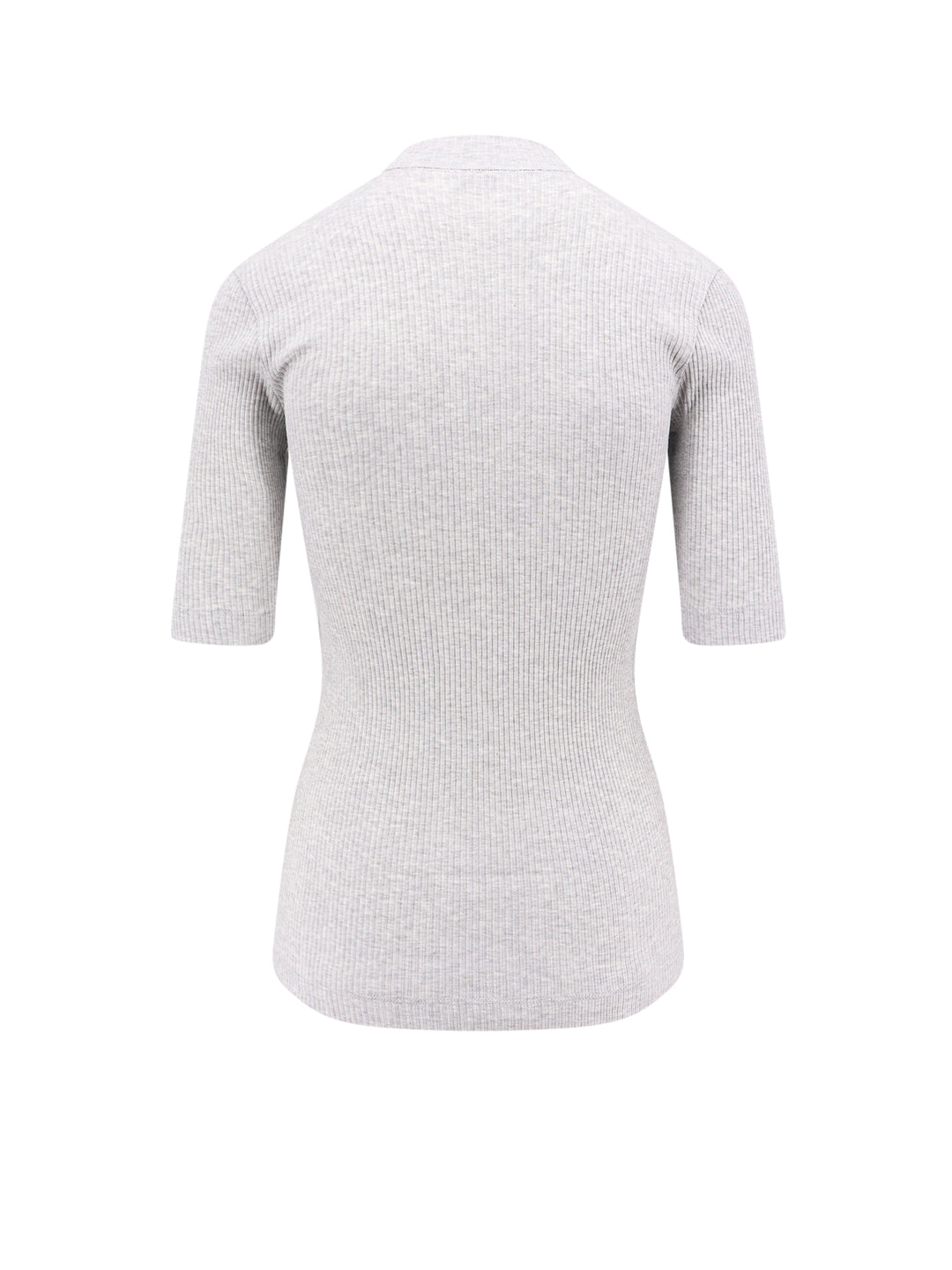 Ribbed cotton top with iconic decoration