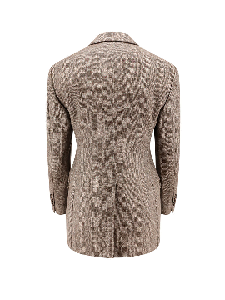 Herringbone wool blend blazer