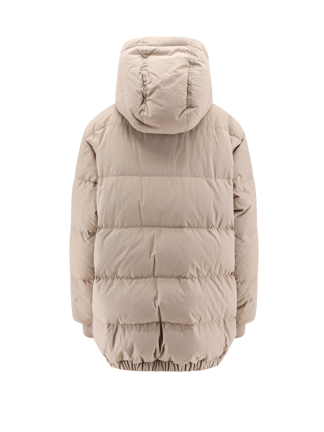 Padded jacket with ribbed cashmere details