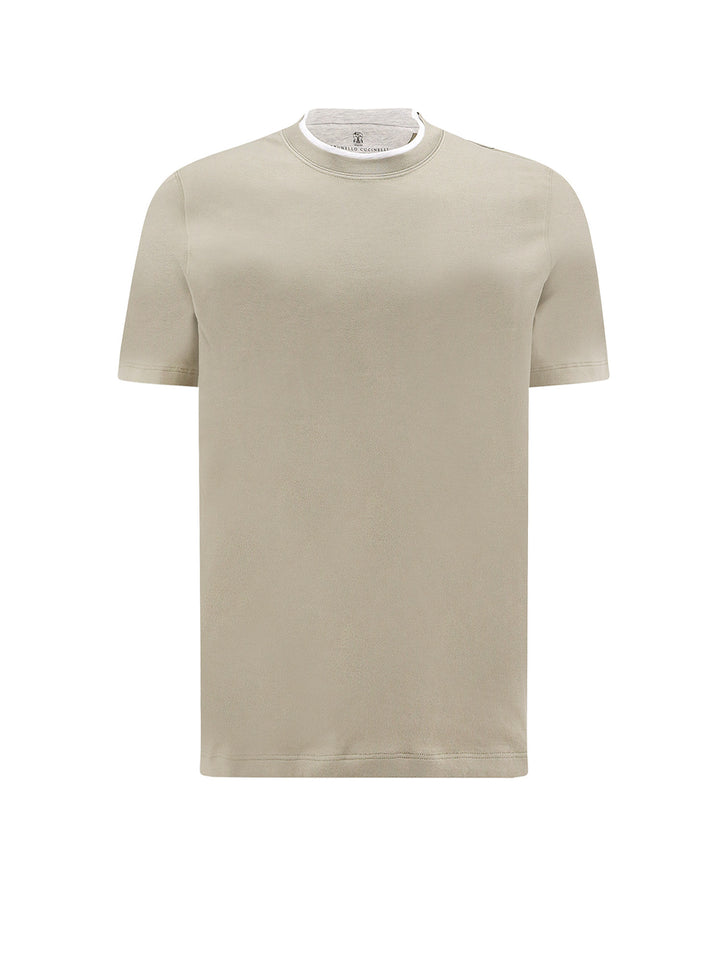 Cotton t-shirt with contrasting profiles