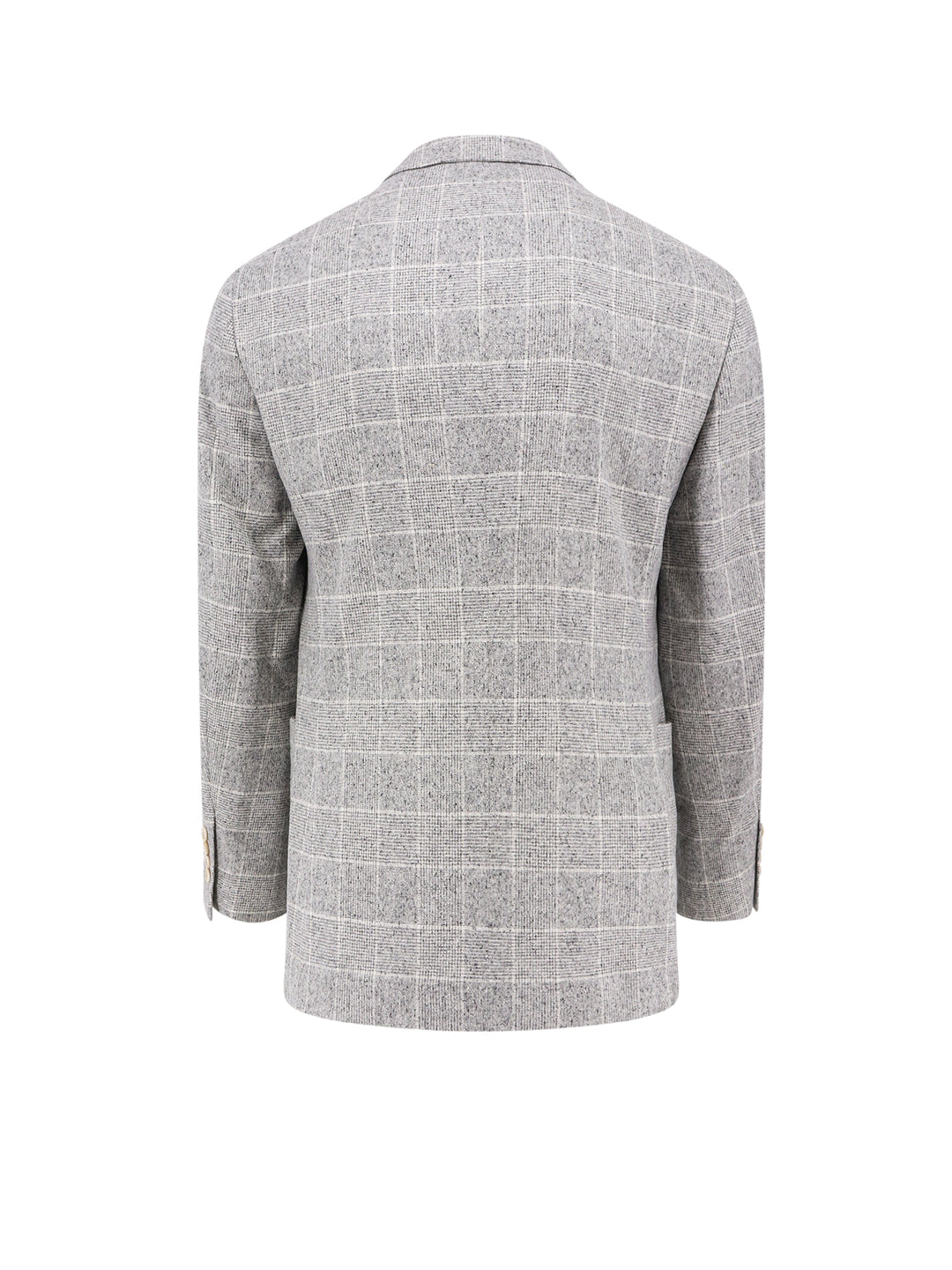 Prince of Wales check  silk, wool and cashmere blazer