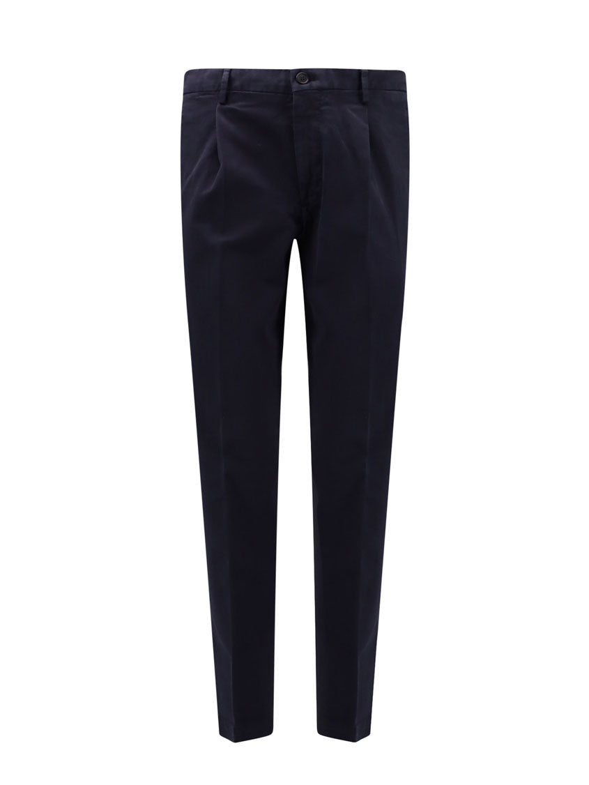 Tapered Fit cotton trouser with pinces and logo tag