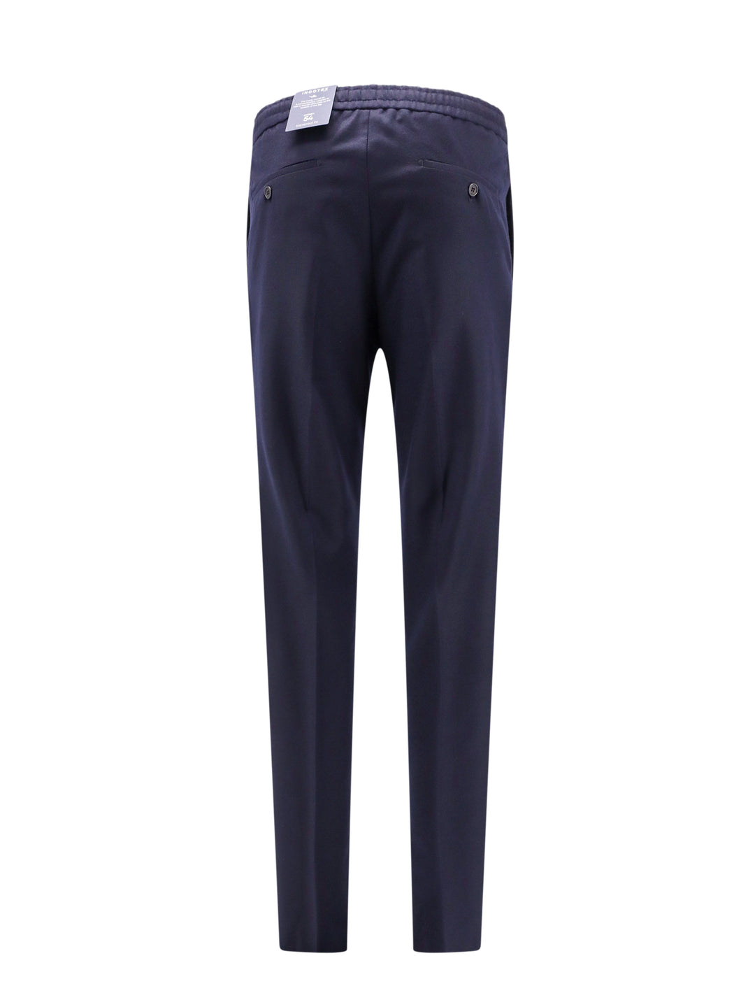 Virgin wool trouser with stretch band at waist