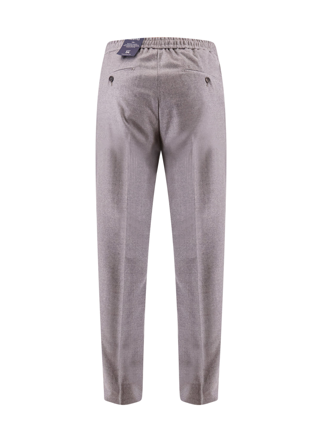 Virgin wool trouser with stretch band at waist