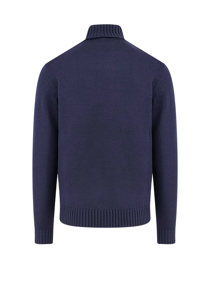 Ribbed virgin wool sweater