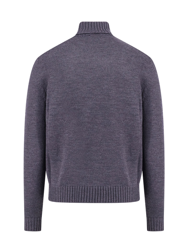 Ribbed virgin wool sweater