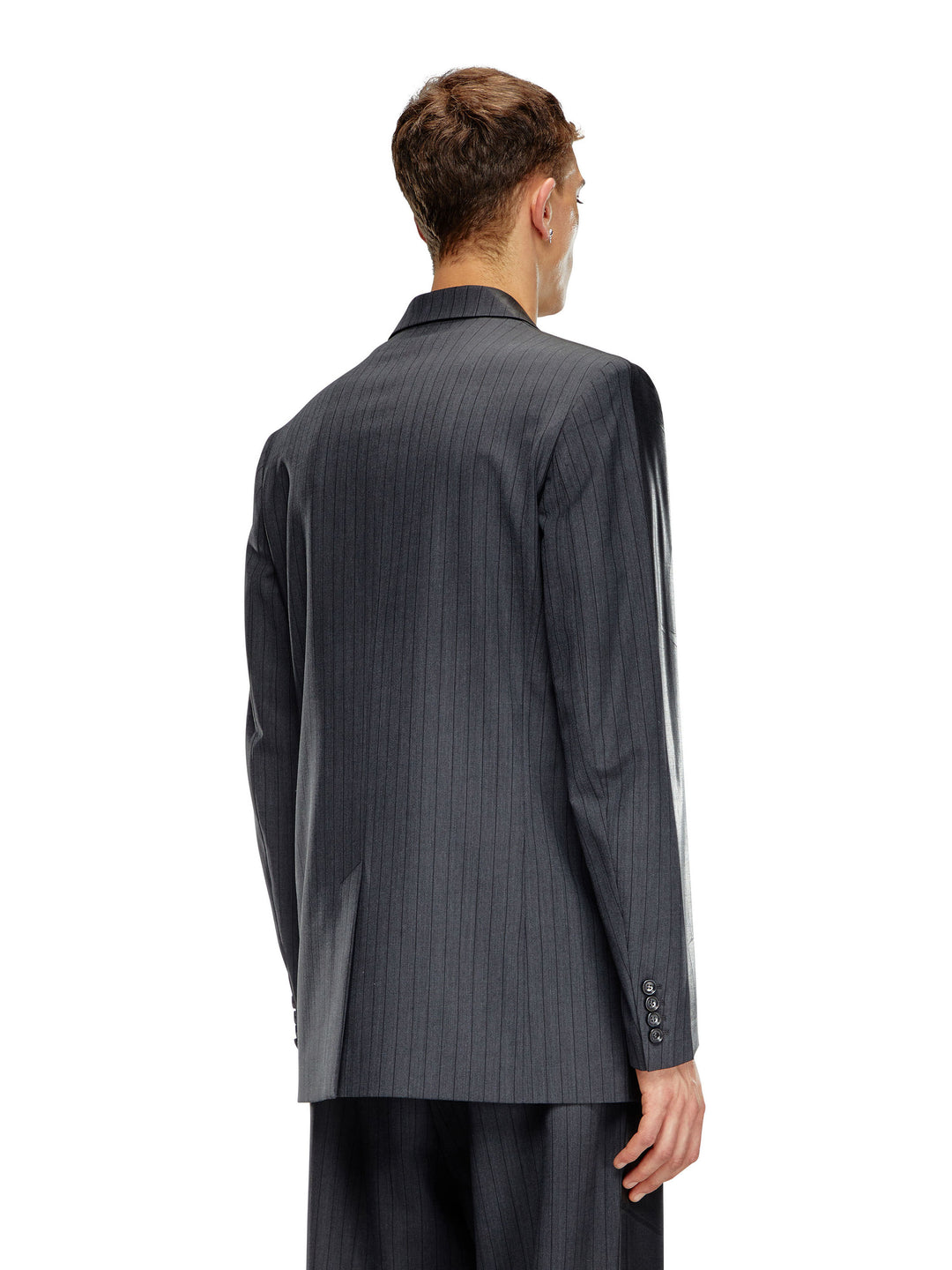 Virgin wool blend blazer with striped motif