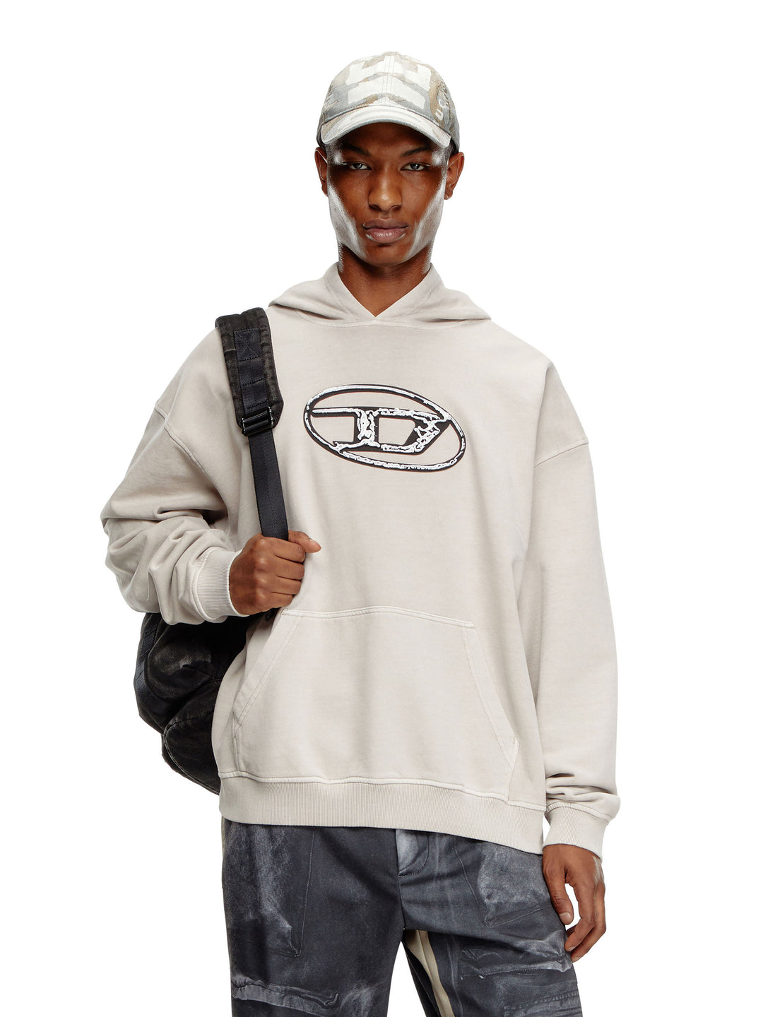 Cotton sweatshirt with frontal Oval-D logo