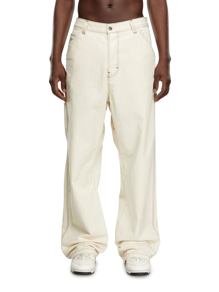 Cotton trouser with embroidered logo