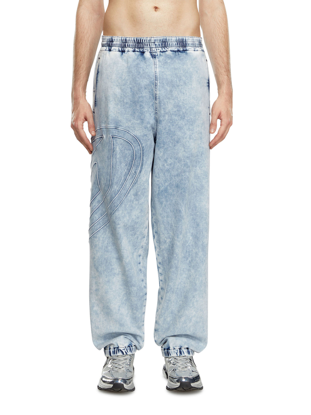 Cotton jeans with maxi Oval-D logo