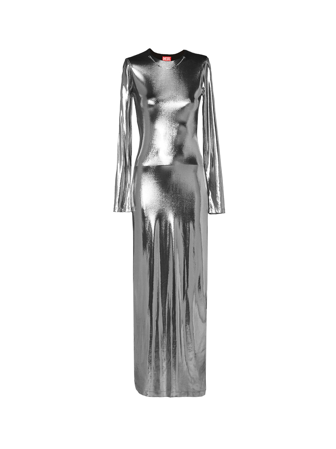 Stretch jersey dress with metallized effect