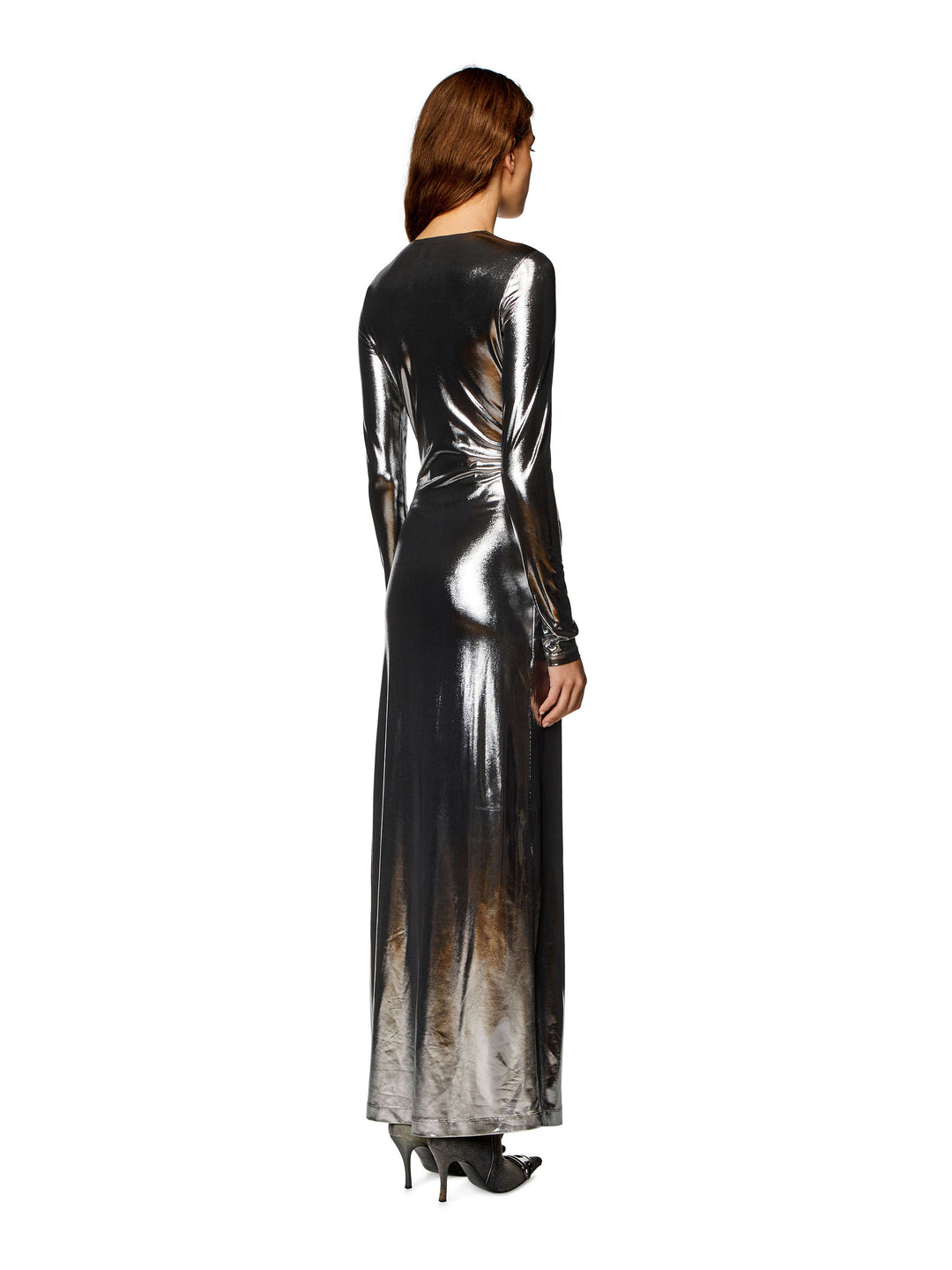 Stretch jersey dress with metallized effect