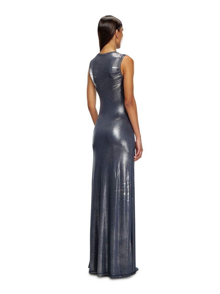 Stretch jersey dress with metallized effect