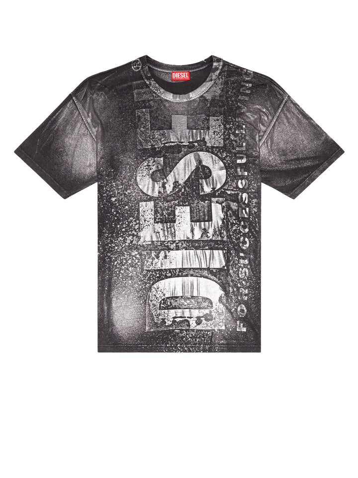 Viscose t-shirt with logo print