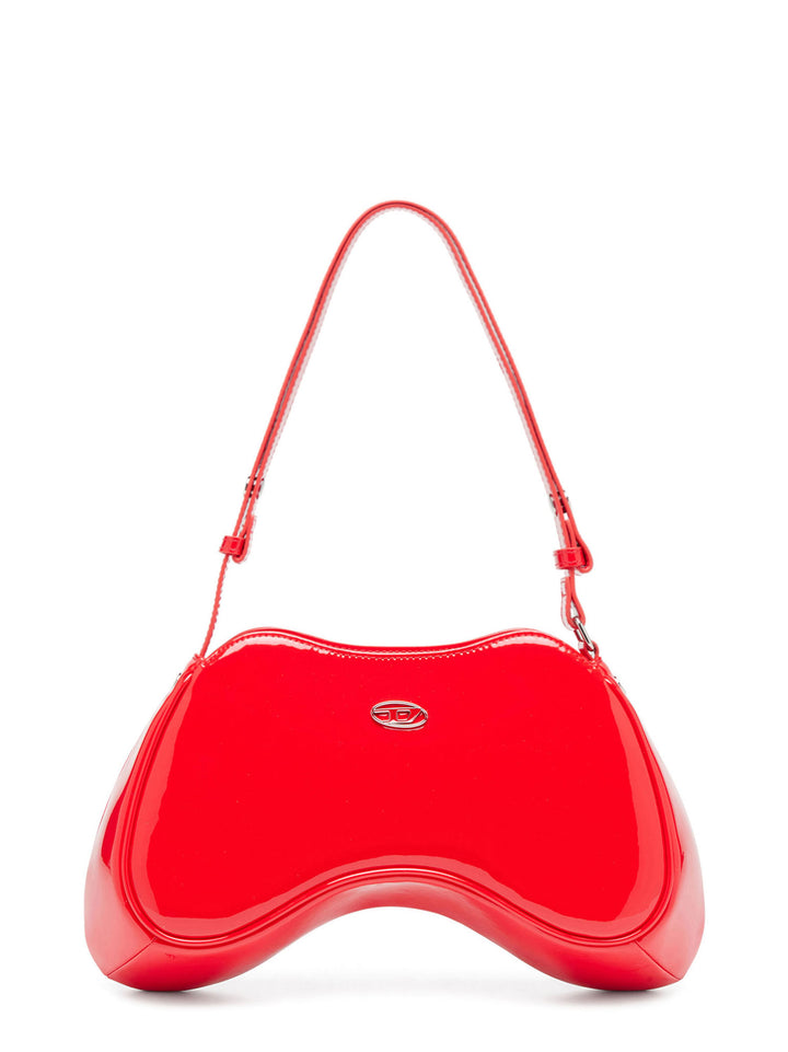 Recycled material shoulder bag with frontal Oval-D logo