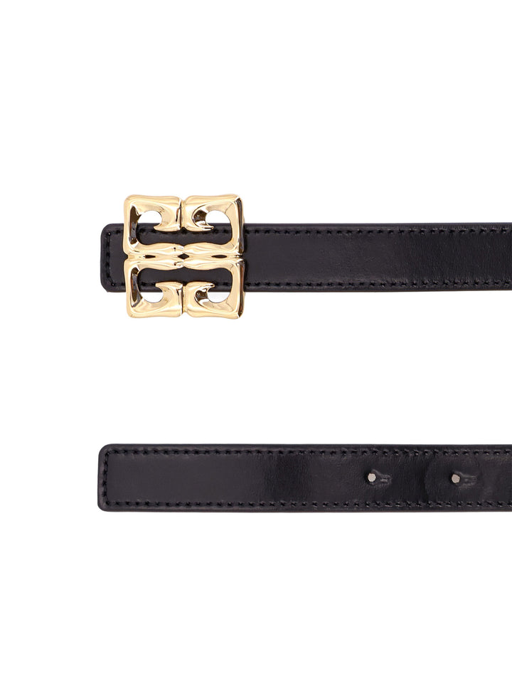 Leather belt with metal 4G logo detail