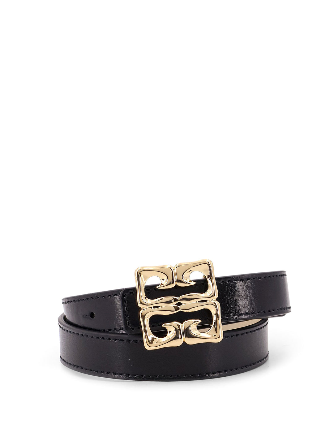 Leather belt with metal 4G logo detail