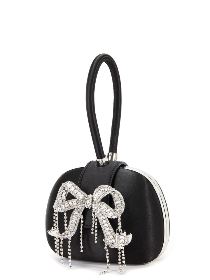 Satin handbag with bow detail