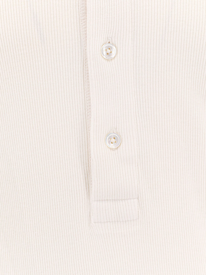 Cotton and modal blend T-shirt with embroidered logo on the bottom