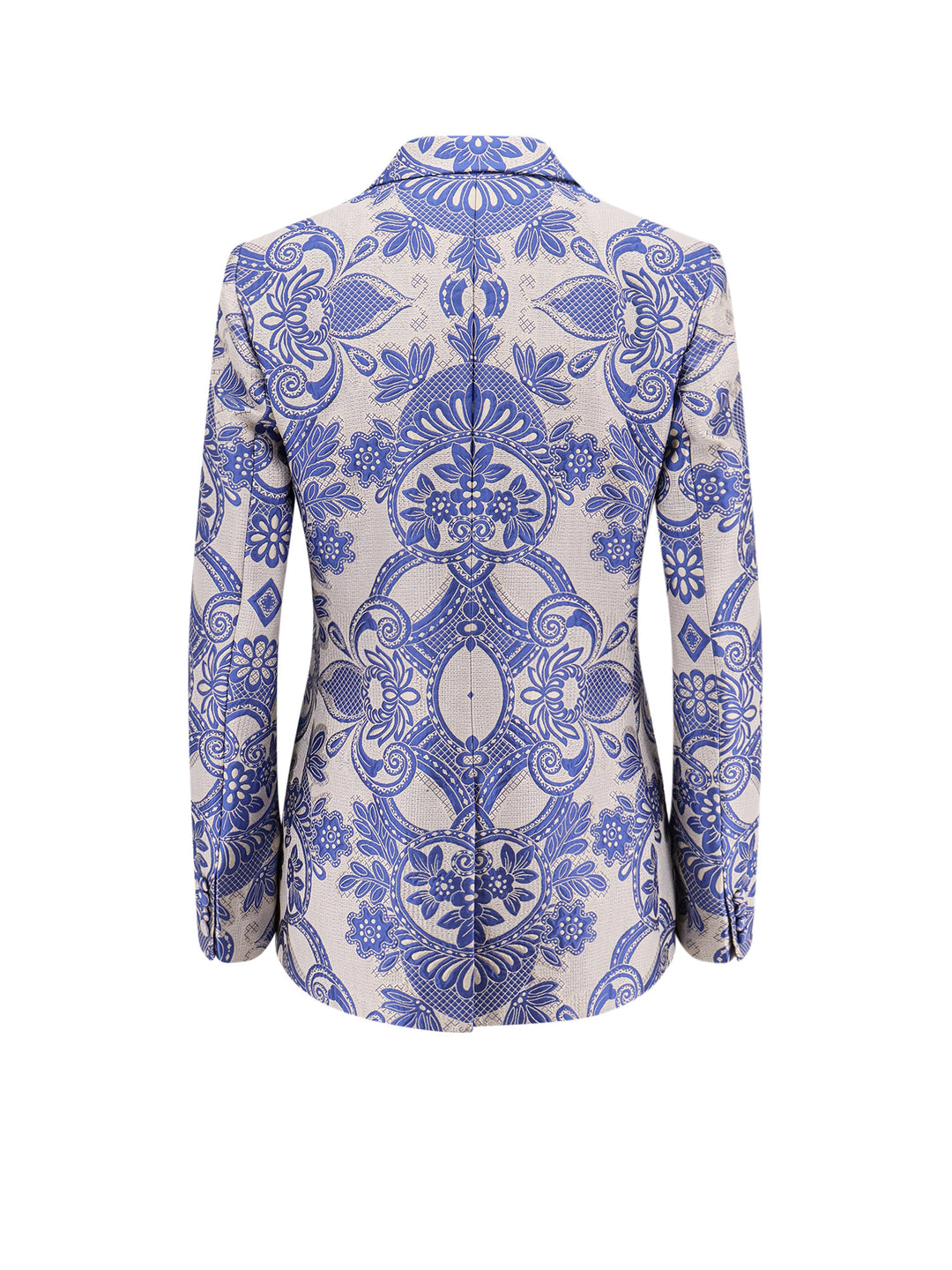 Jacquard silk blend blazer with embroidery