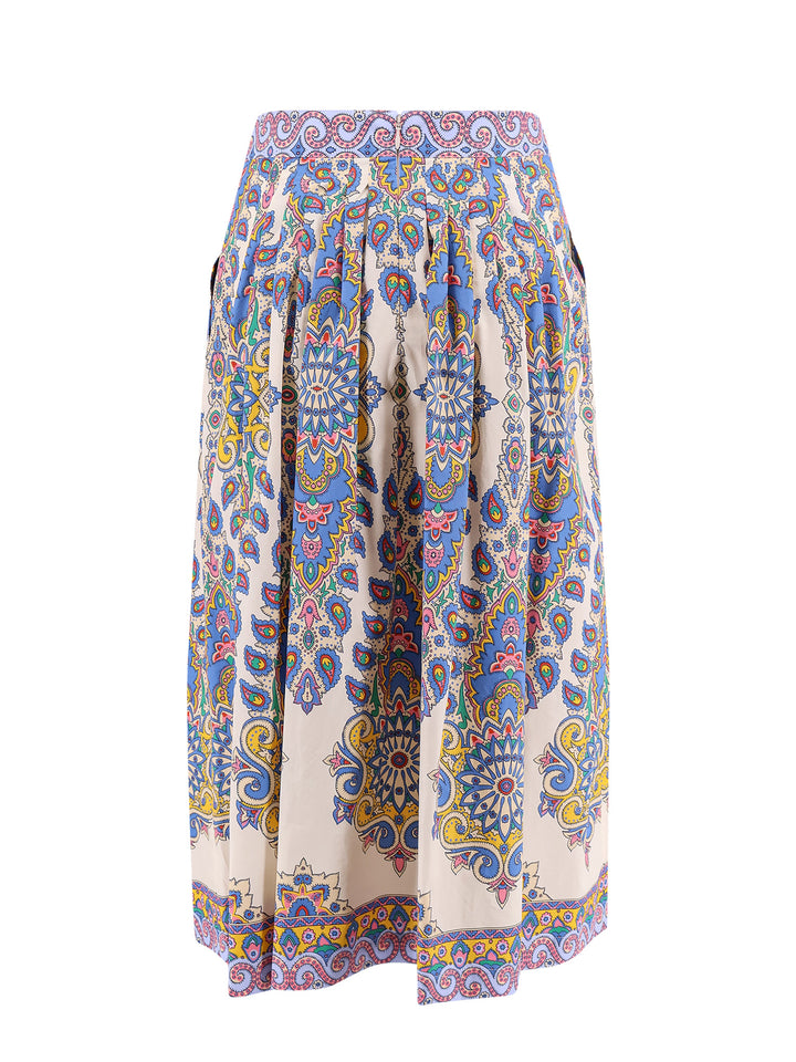 Cotton skirt with multicolor print