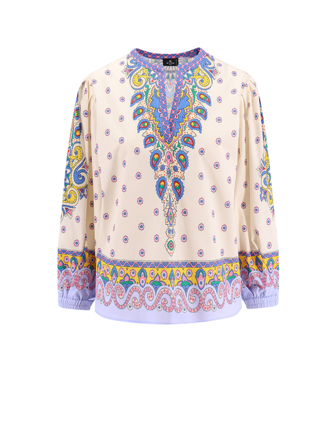 Cotton shirt with multicolor print