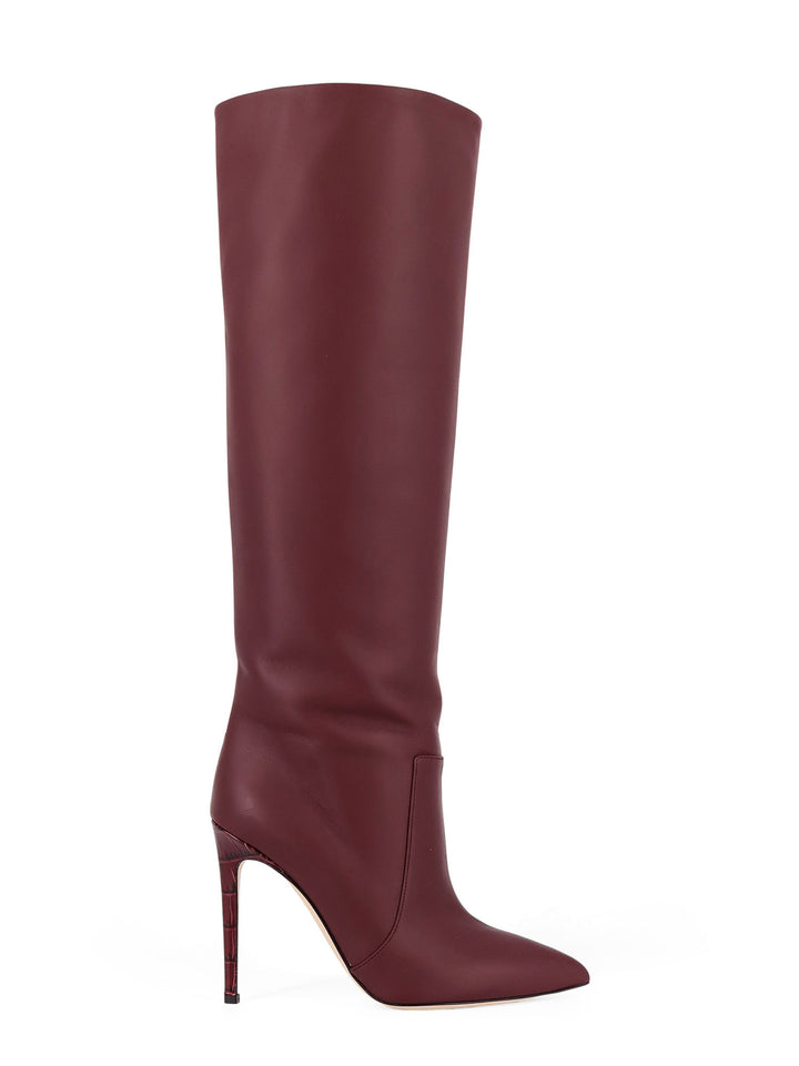 Leather boots with stiletto heel