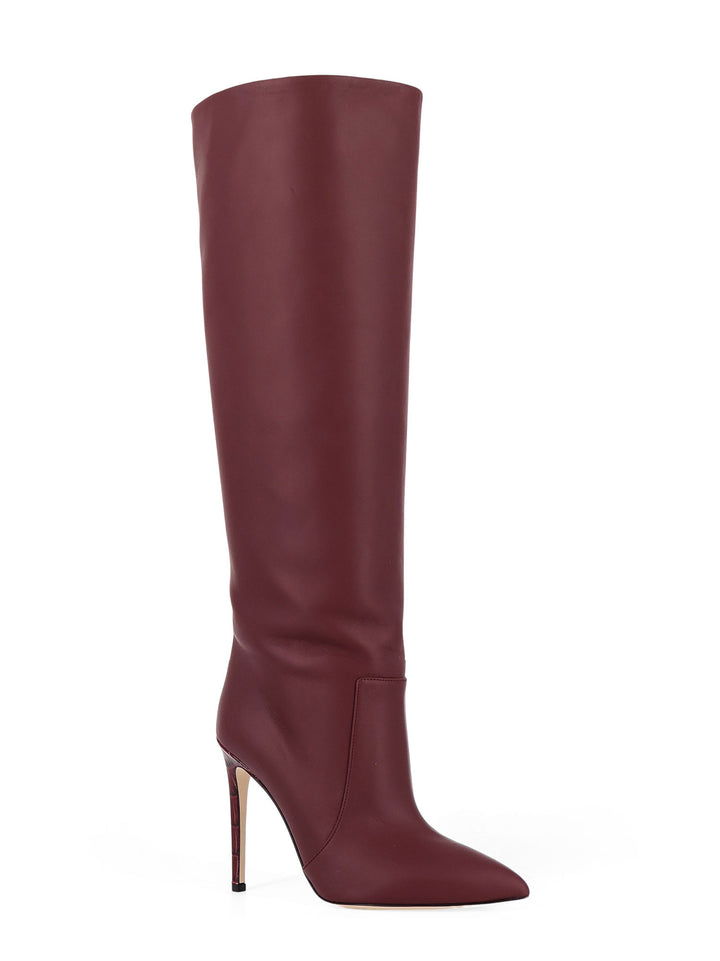 Leather boots with stiletto heel