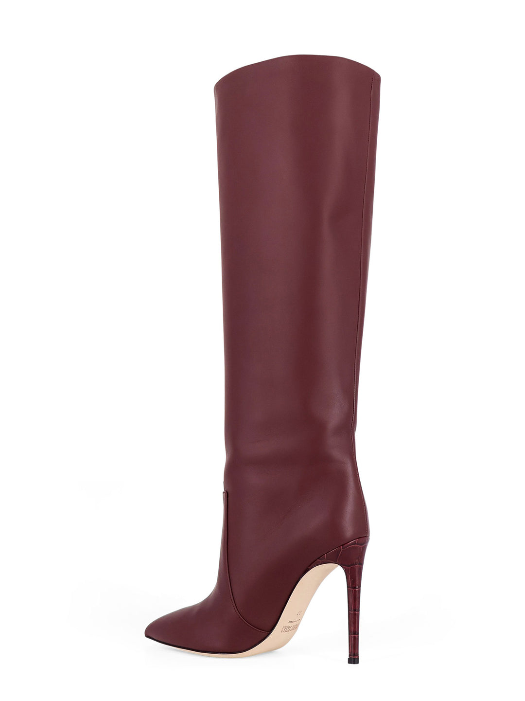 Leather boots with stiletto heel