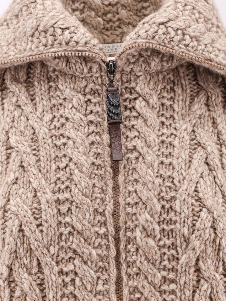 Wool and cashmere cardigan with iconic jewel detail