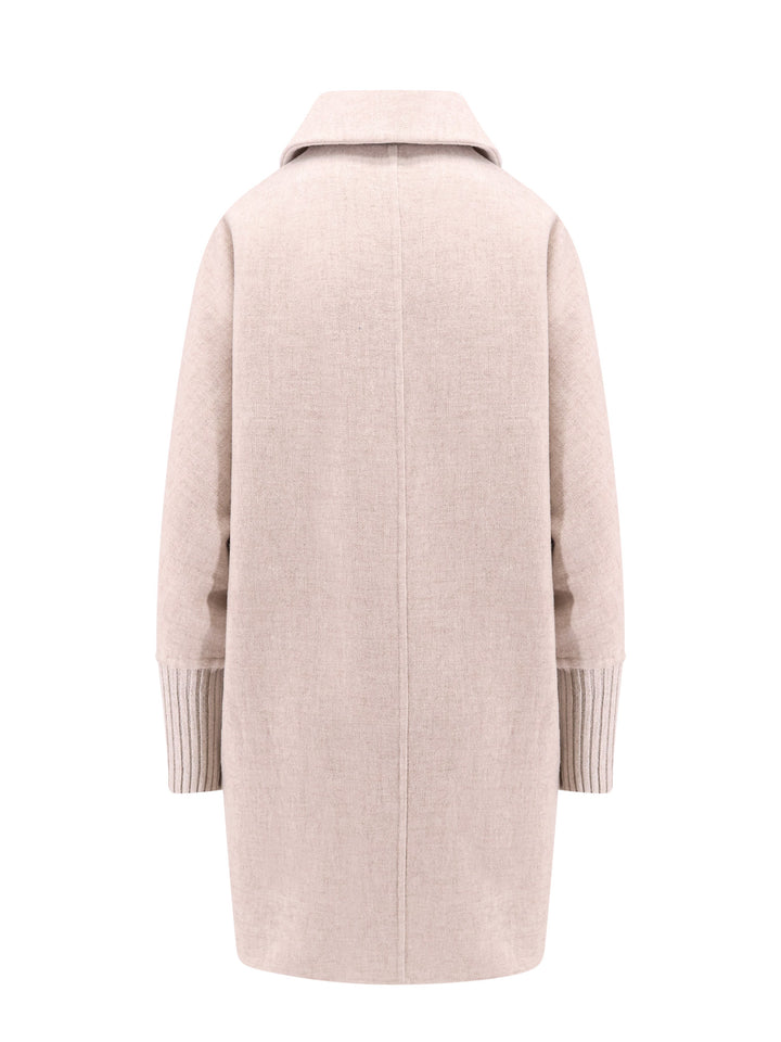 Oversize cashmere coat with maxi cuffs