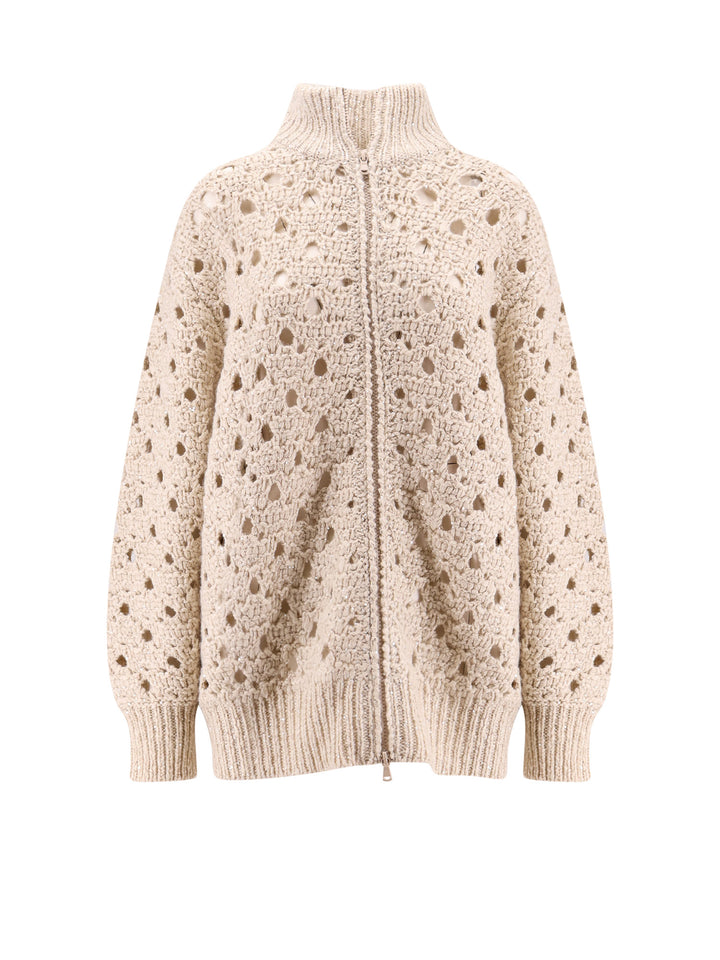 Cashmere cardigan with all-over sequins