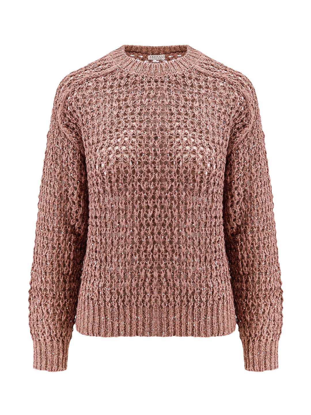 Perforated silk and linen sweater