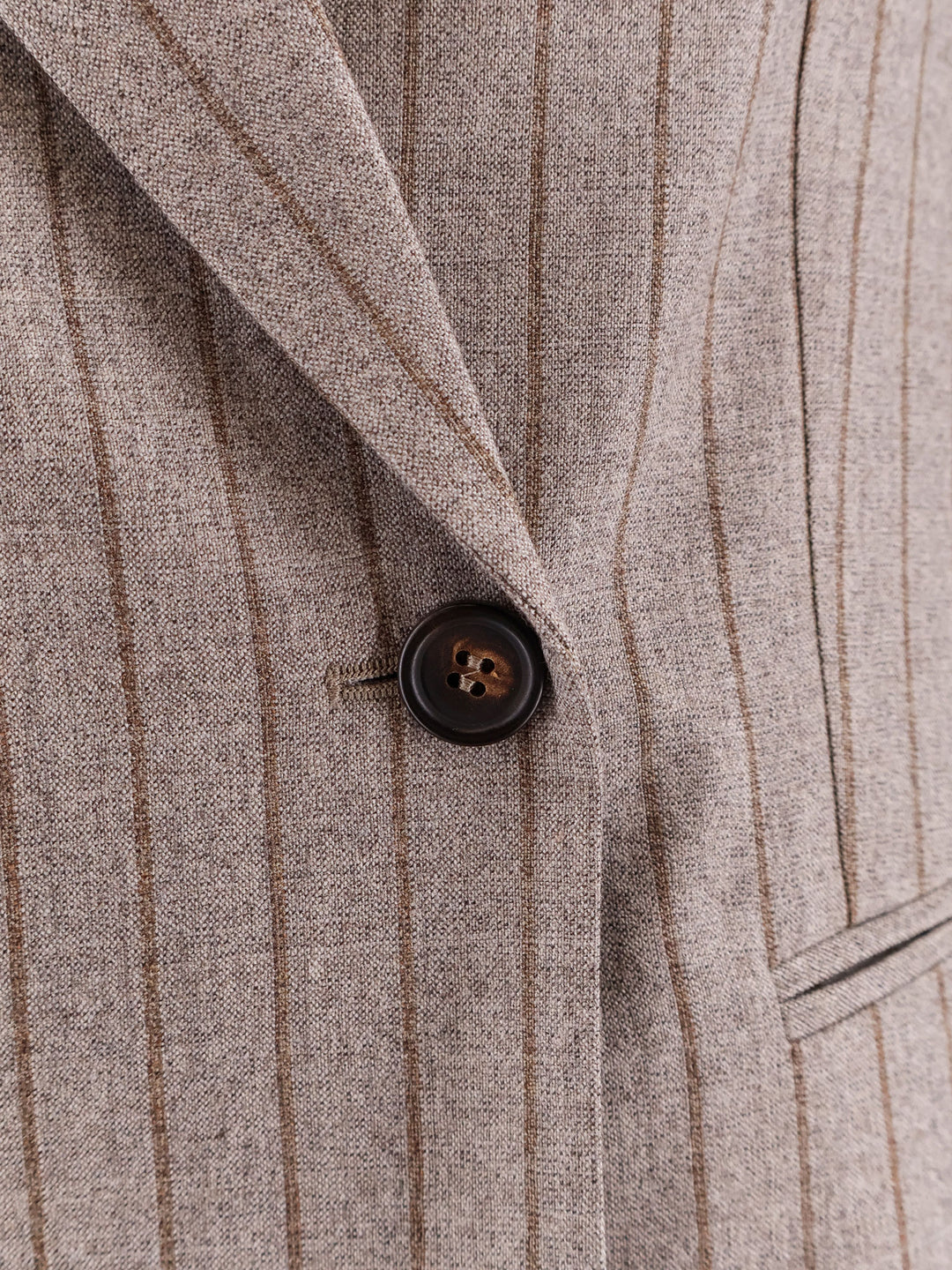 Double-breasted pinstripe virgin wool blazer