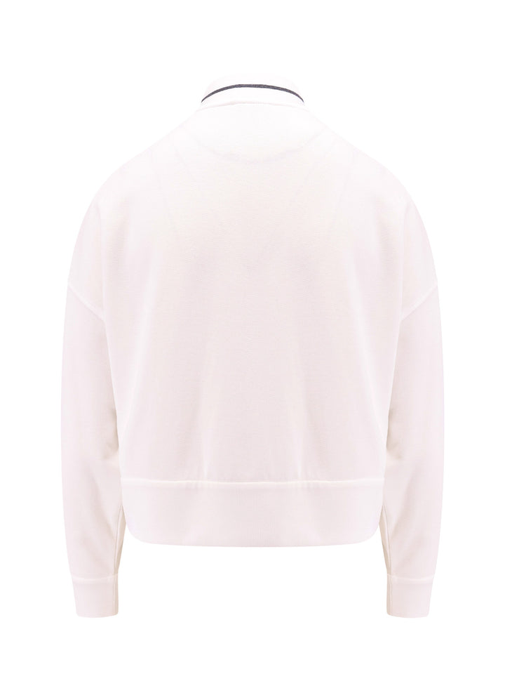 Sweatshirt with zip, double slider and external snap buttons