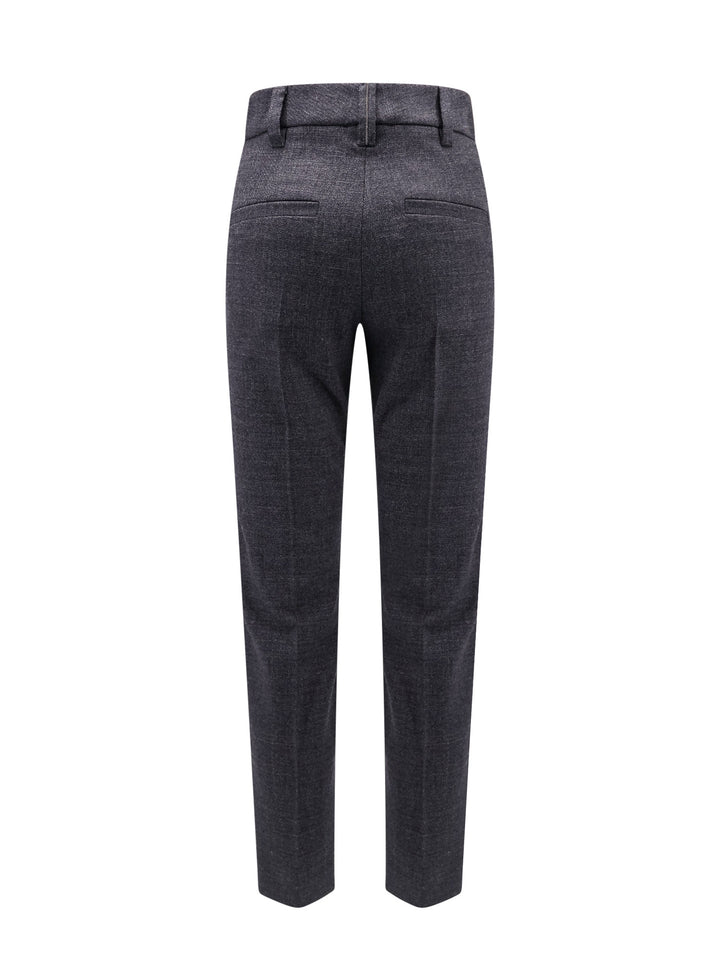 Virgin wool trouser with Monili detail