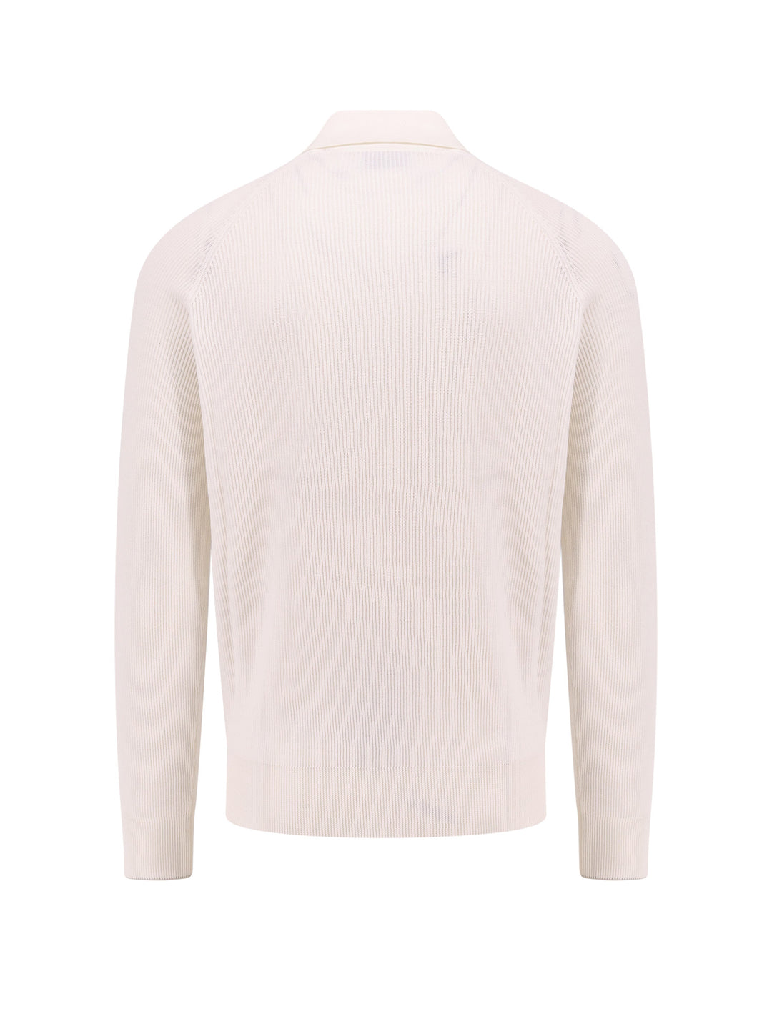 Ribbed cotton polo sweater