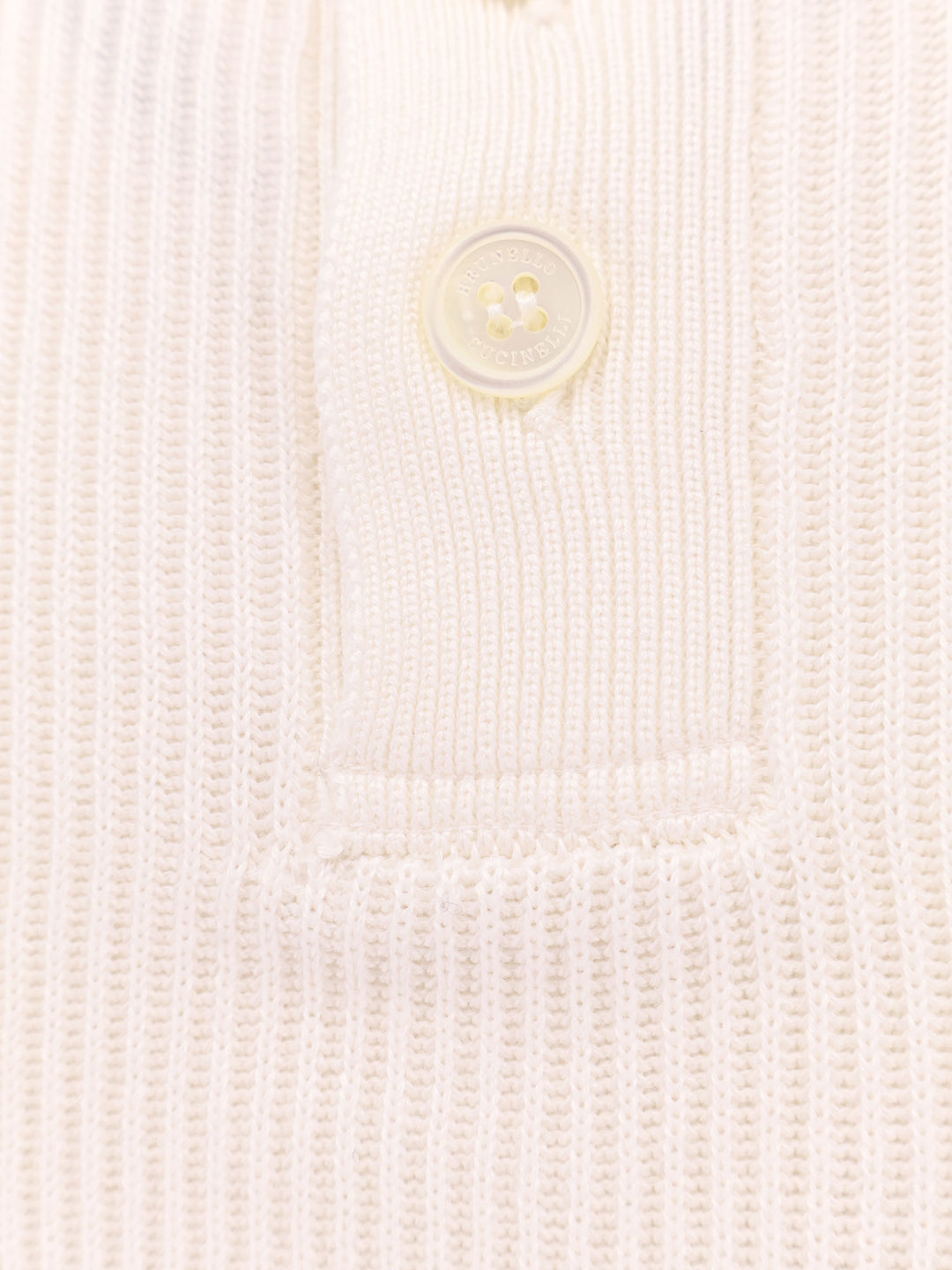 Ribbed cotton polo sweater