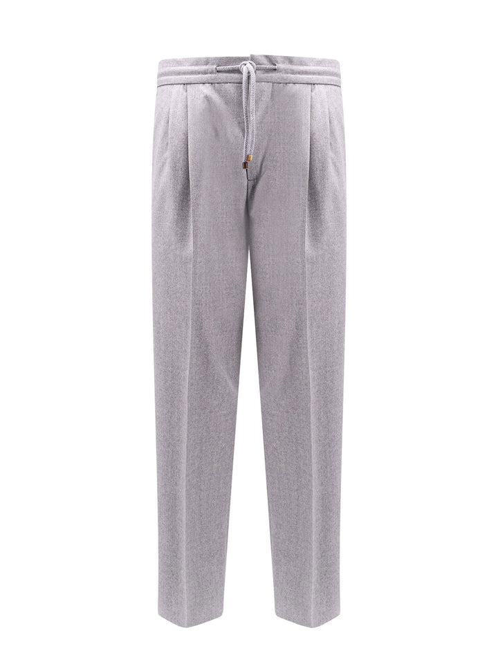 Virgin wool trouser with adjustable drawstring