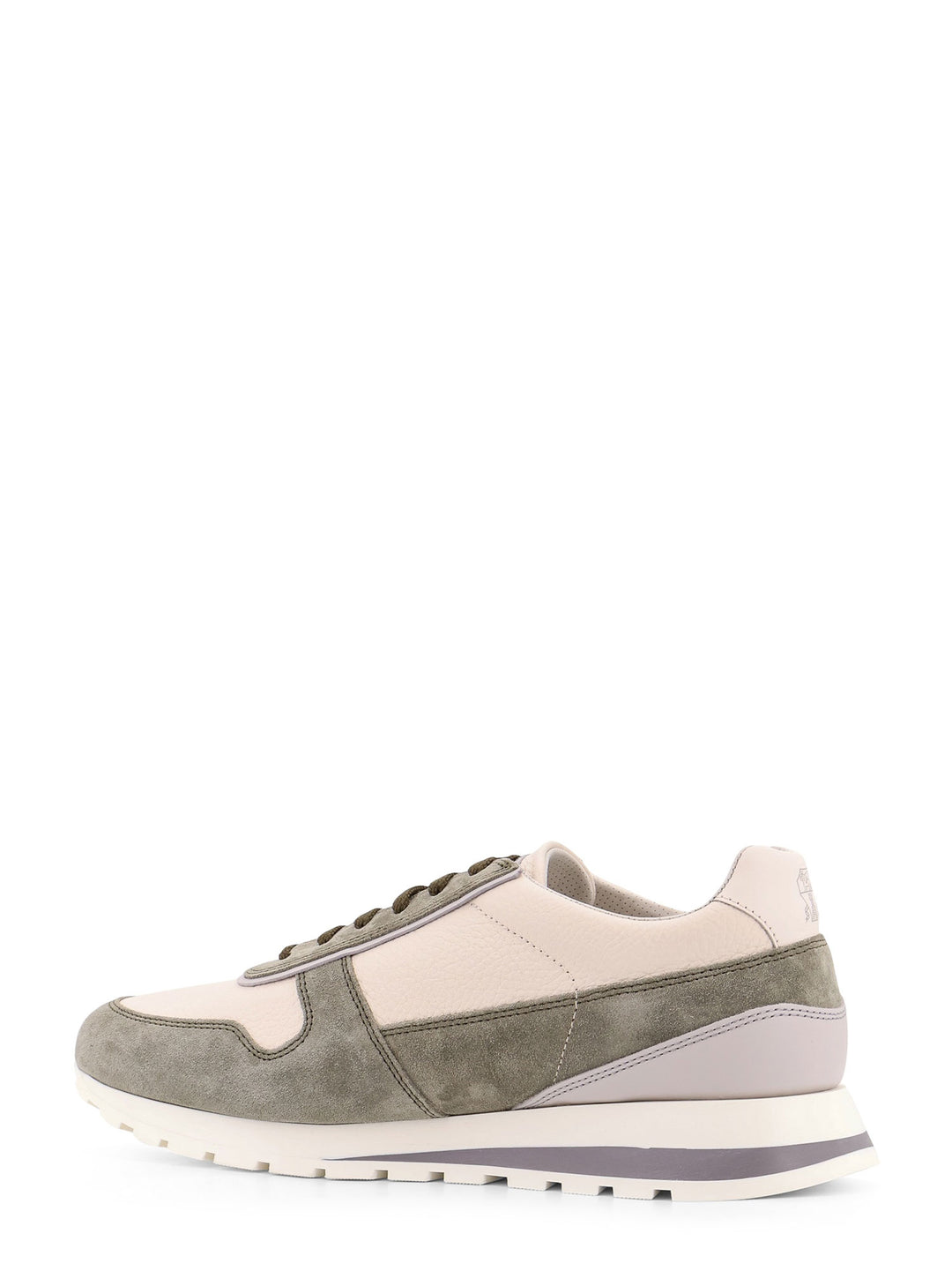 Leather and suede sneakers