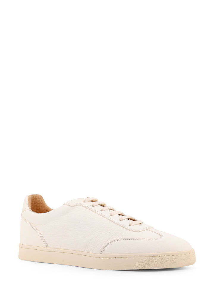 Leather sneakers with back logo print