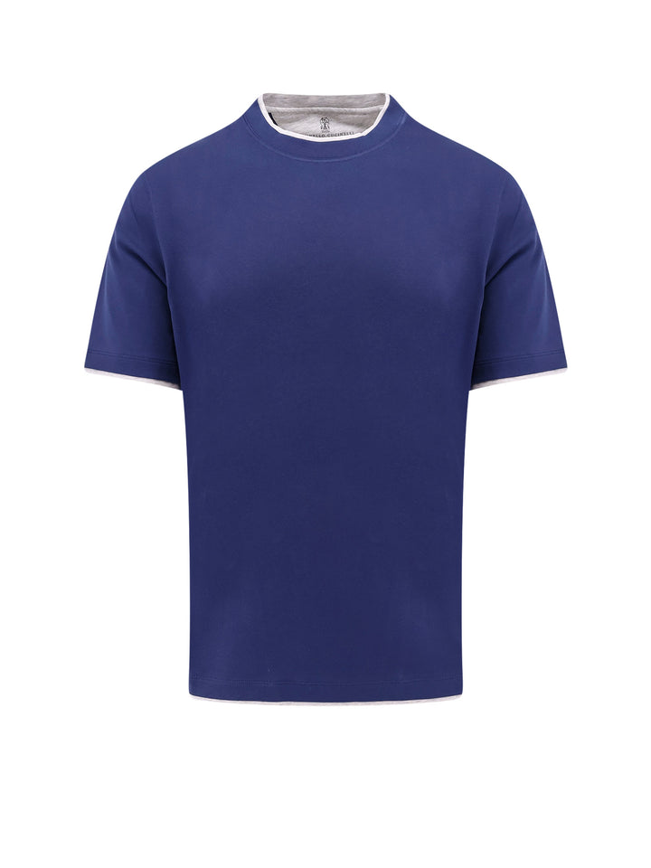 Cotton t-shirt with contrasting profiles