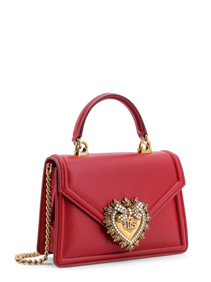 Leather shoulder bag with frontal Cuore Sacro detail