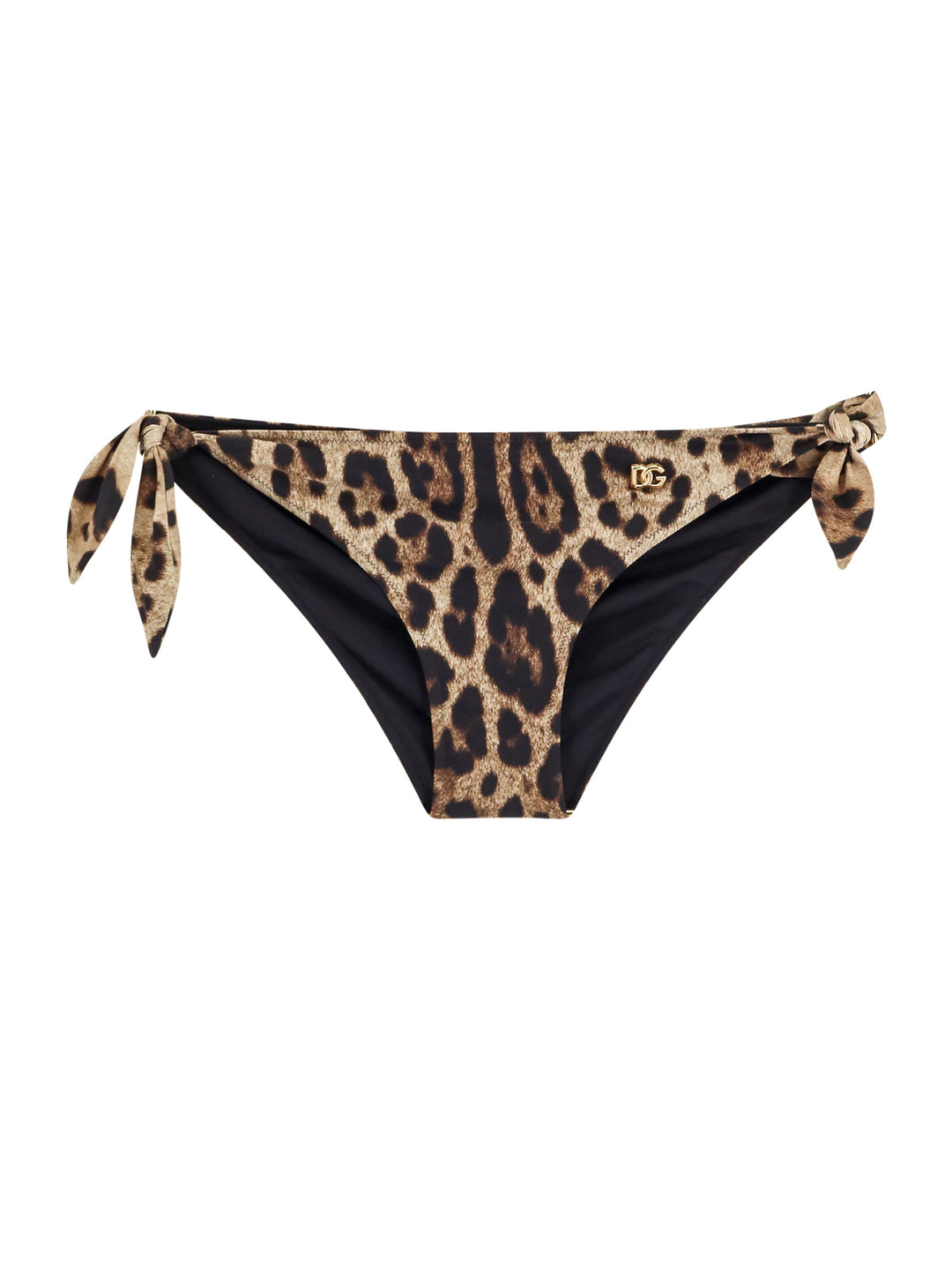 Nylon bikini bottoms with metal logo detail